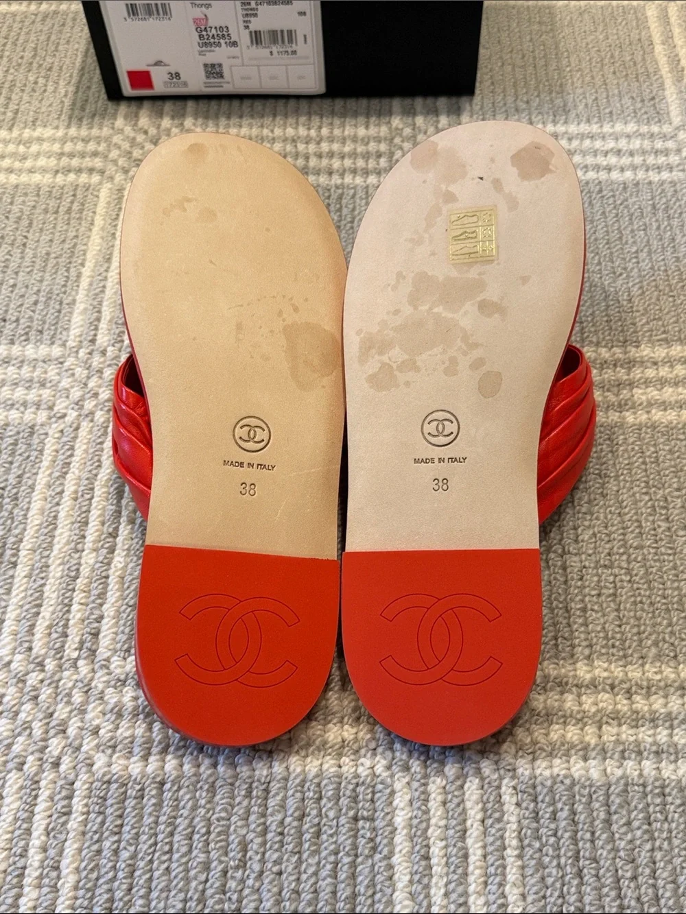 Chanel 26M Lambskin Red Sandals